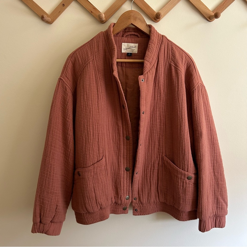 Universal Thread Quilted Button Up Bomber Jacket … - image 5